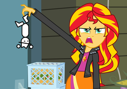 Size: 1016x720 | Tagged: safe, sunset shimmer, equestria girls, g4, exploitable meme, meme, sunset is disgusted, yahtzee, zero punctuation