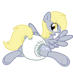 Size: 1500x1500 | Tagged: safe, artist:fillyscoots42, derpy hooves, pegasus, pony, g4, bubble butt, cute, derpabetes, diaper, diaper butt, female, mare, non-baby in diaper, poofy diaper, solo
