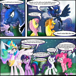 Size: 1010x1013 | Tagged: safe, artist:supersheep64, idw, applejack, fluttershy, pinkie pie, princess celestia, princess luna, twilight sparkle, alicorn, earth pony, pegasus, pony, unicorn, g4, spoiler:comic, spoiler:comic08, comic, female, i must go, mare, nightmare creature, nightmare rarity (arc)