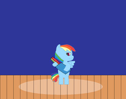 Size: 750x587 | Tagged: safe, artist:hmcvirgo92, rainbow dash, pegasus, pony, g4, bipedal, female, mare, solo, stage