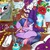 Size: 772x776 | Tagged: safe, artist:nyashaponyasha, princess celestia, twilight sparkle, alicorn, pony, g4, banner, book, candle, female, ink, mare, quill, rose, sleeping, twilight sparkle (alicorn)