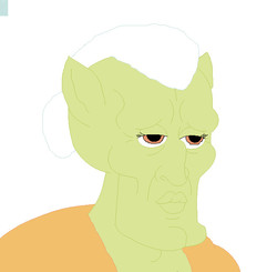 Size: 658x645 | Tagged: safe, artist:hmcvirgo92, granny smith, g4, handsome squidward, male, solo, spongebob squarepants, the two faces of squidward