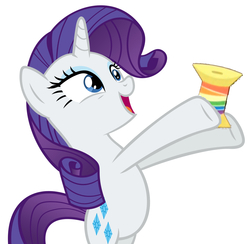 Size: 1280x1248 | Tagged: safe, edit, rarity, g4, rarity takes manehattan, female, hind legs, rainbow thread, solo