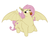 Size: 1071x818 | Tagged: safe, artist:calorie, fluttershy, bat pony, pony, bats!, g4, my little pony: friendship is magic, apple, eating, fat, fattershy, female, flubberbat, flutterbat, morbidly obese, mouth hold, obese, race swap, solo