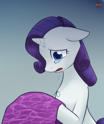 Size: 778x930 | Tagged: safe, artist:norang94, rarity, g4, rarity takes manehattan, crying, fabric, female, solo