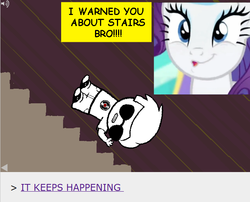 Size: 650x526 | Tagged: safe, rarity, g4, rarity takes manehattan, 8^y, dave strider, homestuck, it keeps happening, stairs