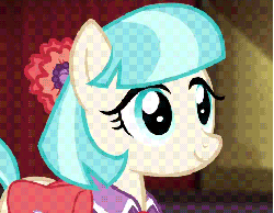 Size: 462x360 | Tagged: safe, screencap, coco pommel, rarity takes manehattan, season 4, animated, cocobetes, cute, eye shimmer, female, smiling, solo