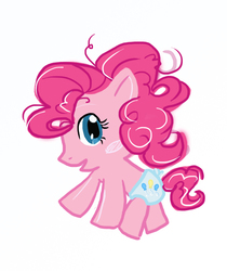 Size: 800x951 | Tagged: safe, artist:pixelk1tty, pinkie pie, earth pony, pony, g4, baby, baby pie, baby pony, cutie mark diapers, diaper, female, filly, foal, solo