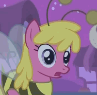 Size: 200x195 | Tagged: safe, screencap, cherry berry, bee, pony, g4, luna eclipsed, animated, bee costume, blinking, clothes, costume, cropped, female, nightmare night costume, solo