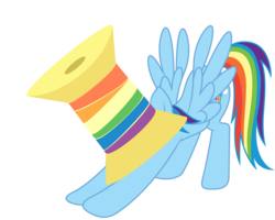 Size: 1404x1124 | Tagged: safe, rainbow dash, g4, my little pony: friendship is magic, rarity takes manehattan, exploitable meme, female, iwtcird, meme, rainbow thread, solo