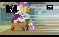 Size: 1680x1050 | Tagged: safe, spike, g4, rarity takes manehattan, male, smear frame, solo, suitcase, tv rating