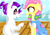 Size: 1653x1167 | Tagged: safe, artist:gigandjett, fluttershy, rarity, g4, clothes, dress, filly, glasses, magic, younger