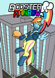 Size: 606x847 | Tagged: safe, artist:rydelfox, rainbow dash, g4, booster gold, crossover, dc comics, female, solo