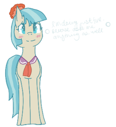 Size: 385x421 | Tagged: safe, artist:foxthepegasister, coco pommel, g4, rarity takes manehattan, female, solo