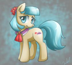 Size: 600x541 | Tagged: safe, artist:sanraia, coco pommel, earth pony, pony, g4, abstract background, female, mare, solo