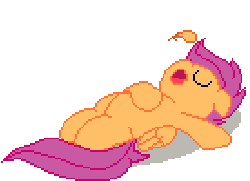 Size: 550x400 | Tagged: safe, artist:mrponiator, scootaloo, pegasus, pony, g4, animated, breathing, cute, cutealoo, eyes closed, feather, female, filly, open mouth, pixel art, simple background, sleeping, snoring, solo, transparent, transparent background
