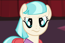 Size: 1280x846 | Tagged: safe, edit, edited screencap, screencap, coco pommel, g4, rarity takes manehattan, female, inverted eyes, inverted soul, solo, wat