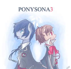 Size: 900x876 | Tagged: safe, artist:coin-trip39, minato arisato, persona, persona 3, ponified