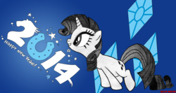 Size: 7500x4000 | Tagged: safe, artist:outlaw-marston, rarity, pony, unicorn, g4, 2014, absurd resolution, female, mare, new year, solo