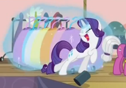 Size: 330x230 | Tagged: safe, screencap, rarity, spaceage sparkle, g4, rarity takes manehattan, happy, magic