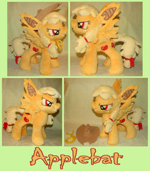 Size: 701x800 | Tagged: safe, artist:krumm33, applejack, bat pony, pony, g4, applebat, fangs, irl, photo, plushie, race swap