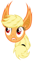 Size: 3400x6000 | Tagged: safe, artist:magister39, applejack, bat pony, pony, g4, absurd resolution, applebat, bat ponified, disembodied head, female, head, simple background, solo, transparent background, vector