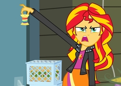 Size: 1016x720 | Tagged: safe, sunset shimmer, equestria girls, g4, my little pony: friendship is magic, rarity takes manehattan, exploitable meme, female, meme, rainbow thread, solo, sunset is disgusted