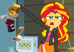 Size: 800x566 | Tagged: safe, sunset shimmer, equestria girls, g4, exploitable meme, meme, rayman, sunset is disgusted