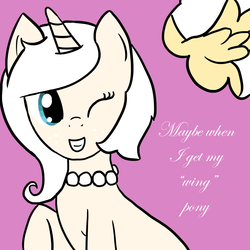 Size: 2400x2400 | Tagged: safe, artist:ivorylace, artist:katiespalace, oc, oc only, oc:ivory lace, pegasus, pony, unicorn, ask ivory lace, ask, solo, tumblr, wings