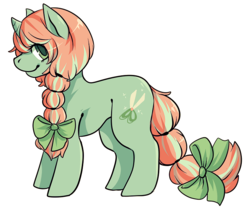 Size: 700x585 | Tagged: safe, artist:cargorabbit, oc, oc only, pony, unicorn, hair bow, solo, tail bow