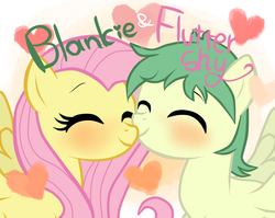 Size: 1023x813 | Tagged: safe, artist:momo, fluttershy, oc, g4, canon x oc, cute, shipping, shyabetes