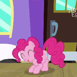 Size: 720x720 | Tagged: safe, screencap, pinkie pie, earth pony, pony, g4, rarity takes manehattan, season 4, animated, bouncing, cute, diapinkes, excited, eyes closed, female, gif, happy, loop, mare, open mouth, pronking, smiling, solo, talking