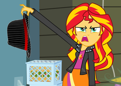 Size: 1016x720 | Tagged: safe, sunset shimmer, equestria girls, g4, exploitable meme, fedora shaming, female, hat, meme, solo, sunset is disgusted, trilby