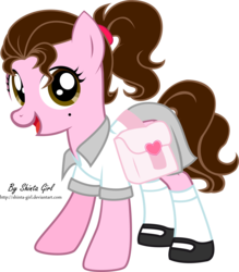 Size: 2628x3006 | Tagged: safe, artist:shinta-girl, oc, oc only, oc:shinta pony, clothes, school uniform, schoolgirl, solo