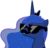 Size: 1024x977 | Tagged: artist needed, safe, princess luna, alicorn, pony, g4, dat ass, facial hair, female, meme, moustache, moustache edit, simple background, solo, sunglasses, transparent background, vector