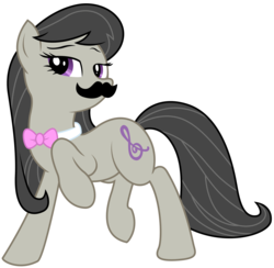 Size: 4706x4592 | Tagged: safe, octavia melody, g4, absurd resolution, facial hair, female, meme, moustache, moustache edit, simple background, solo, transparent background, vector