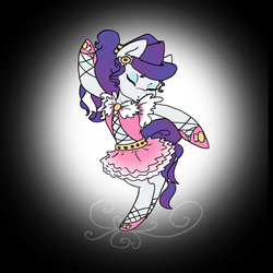 Size: 1500x1500 | Tagged: safe, artist:lilmissvintage, rarity, pony, g4, ballet, bipedal, clothes, dancing, dress, female, solo, tutu
