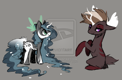 Size: 800x529 | Tagged: safe, artist:sutexii, oc, oc only, hybrid, original species, pony, blank flank, female, mare