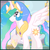 Size: 483x484 | Tagged: safe, artist:lucidlarceny, princess celestia, alicorn, pony, g4, female, raised hoof, solo