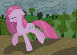 Size: 1184x836 | Tagged: safe, artist:ticklemefrosty, pinkie pie, g4, crying, female, pinkamena diane pie, rain, solo