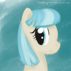 Size: 1000x1000 | Tagged: safe, artist:modding madness, coco pommel, g4, rarity takes manehattan, bust, female, painting, portrait, solo