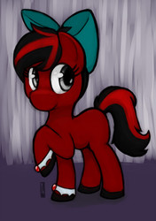 Size: 720x1020 | Tagged: safe, artist:inkwel-mlp, oc, oc only, bow, solo
