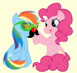 Size: 491x465 | Tagged: safe, artist:coggler, pinkie pie, rainbow dash, g4, mask