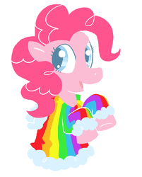 Size: 474x589 | Tagged: safe, artist:coggler, pinkie pie, g4, clothes, female, rainbow, solo, sweater