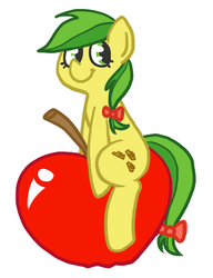 Size: 523x680 | Tagged: safe, artist:coggler, apple fritter, g4, apple, apple family member, female, solo