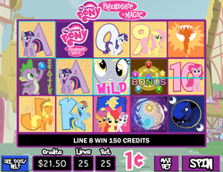 Size: 3500x2700 | Tagged: safe, artist:doctorxfizzle, applejack, fluttershy, pinkie pie, rainbow dash, rarity, twilight sparkle, g4, las pegasus, mane six, slot machine