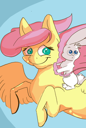 Size: 851x1262 | Tagged: safe, artist:pinmice, angel bunny, fluttershy, g4