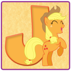 Size: 600x600 | Tagged: safe, artist:doctorxfizzle, applejack, earth pony, pony, g4, eyes closed, female, jack, pun, rearing, slot machine, solo