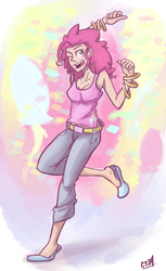 Size: 588x959 | Tagged: safe, artist:coin-trip39, pinkie pie, human, g4, female, humanized, light skin, solo