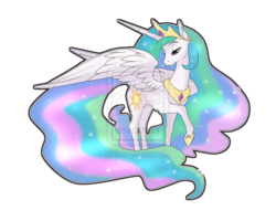 Size: 900x720 | Tagged: safe, artist:sugarcup, princess celestia, alicorn, pony, g4, female, mare, simple background, solo, transparent background, watermark